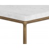 SUNPAN Tribute End Table - White Marble, Brown Marble, Front Seat Closeup