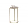 Tillie End Table - Brass - Natural Agate Stone - Angled View