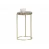 Tillie End Table - Brass - Natural Agate Stone - Angled View - Tillie End Table - Brass - Natural Agate Stone - Angled View