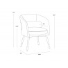 Sunpan Baily Dining Armchair in Hemingway Marble - Dimensions