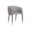 Asher Dining Armchair - Flint Grey / Napa Taupe - Angled