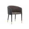 Asher Dining Armchair - Sparrow Grey / Napa Black - Angled View