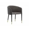 Asher Dining Armchair - Sparrow Grey / Napa Black - Angled View - Asher Dining Armchair - Sparrow Grey / Napa Black - Angled View