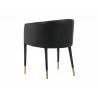 Asher Dining Armchair - Sparrow Grey / Napa Black - Back Angle - Asher Dining Armchair - Sparrow Grey / Napa Black - Back Angle