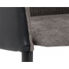 Asher Dining Armchair - Sparrow Grey / Napa Black - Seat Close-up