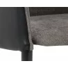 Asher Dining Armchair - Sparrow Grey / Napa Black - Seat Close-up - Asher Dining Armchair - Sparrow Grey / Napa Black - Seat Close-up