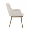 Franklin Dining Armchair - Beige Linen - Side Angle