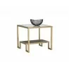 Sunpan Carver Side Table - Front Side Angle with Decor - Sunpan Carver Side Table - Front Side Angle with Decor