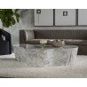 Sunpan Ava Coffee Table - White Angled - Lifestyle