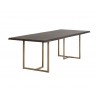 Donnelly Dining Table - Antique Brass - Dark Mango - 95" - Angled 
