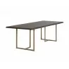 Donnelly Dining Table - Antique Brass - Dark Mango - 95" - Angled  - Donnelly Dining Table - Antique Brass - Dark Mango - 95" - Angled 