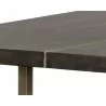 Donnelly Dining Table - Antique Brass - Dark Mango - 95" - Table Edge Close-Up - Donnelly Dining Table - Antique Brass - Dark Mango - 95" - Table Edge Close-Up