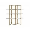 Sunpan Halston Bookcase - Antique Brass - White - Front  - Sunpan Halston Bookcase - Antique Brass - White - Front 
