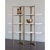 Sunpan Halston Bookcase - Antique Brass - White - Lifestyle
