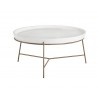Remy Coffee Table - Antique Brass - Ivory - Angled View