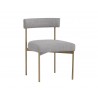 Seneca Dining Chair - Antique Brass - Arena Cement - Angled View