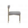 Seneca Dining Chair - Antique Brass - Arena Cement - Side Angle