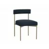 Seneca Dining Chair - Antique Brass - Arena Navy - Angled View - Seneca Dining Chair - Antique Brass - Arena Navy - Angled View