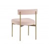 Seneca Dining Chair - Antique Brass - Velvet Blush - Back Angle