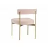 Seneca Dining Chair - Antique Brass - Velvet Blush - Back Angle - Seneca Dining Chair - Antique Brass - Velvet Blush - Back Angle