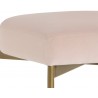 Seneca Dining Chair - Antique Brass - Velvet Blush - Seat Close-up