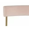 Seneca Dining Chair - Antique Brass - Velvet Blush - Seat Back Close-up - Seneca Dining Chair - Antique Brass - Velvet Blush - Seat Back Close-up