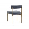Seneca Dining Chair - Antique Brass - Velvet Slate - Back Angle
