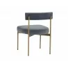 Seneca Dining Chair - Antique Brass - Velvet Slate - Back Angle - Seneca Dining Chair - Antique Brass - Velvet Slate - Back Angle