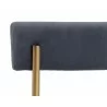 Seneca Dining Chair - Antique Brass - Velvet Slate - Back Angle Close-up - Seneca Dining Chair - Antique Brass - Velvet Slate - Back Angle Close-up