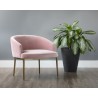Cornella Lounge Chair - Blush Pink - Angled View