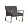 Kristoffer Lounge Chair - Vintage Steel Grey Leather - Angled View