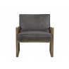 Kristoffer Lounge Chair - Vintage Steel Grey Leather - Front