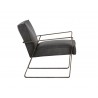 Kristoffer Lounge Chair - Vintage Steel Grey Leather - Side Angle