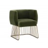 Sunpan Gala Dining Armchair - Forest Green - Front Side Angle
