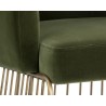 Sunpan Gala Dining Armchair - Forest Green - Seat Closeup Angle