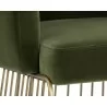 Sunpan Gala Dining Armchair - Forest Green - Seat Closeup Angle - Sunpan Gala Dining Armchair - Forest Green - Seat Closeup Angle
