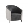 Sunpan Bronte Lounge Chair - Piccolo Dove And Overcast Grey - Angled