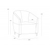 Sunpan Bronte Lounge Chair in Piccolo Dove / Overcast Grey - Dimensions