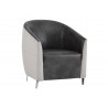 Sunpan Bronte Lounge Chair in Piccolo Dove / Overcast Grey - Angled