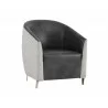 Sunpan Bronte Lounge Chair in Piccolo Dove / Overcast Grey - Angled - Sunpan Bronte Lounge Chair in Piccolo Dove / Overcast Grey - Angled