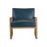 Kristoffer Lounge Chair - Vintage Peacock Leather - Front