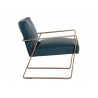Kristoffer Lounge Chair - Vintage Peacock Leather - Side