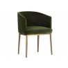Cornella Dining Armchair - Forest Green - Angled View