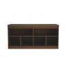 Viennese 62.99 in. 6- Shelf Buffet Cabinet with Mirrors in Nut Brown - Front