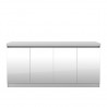 Viennese 62.99 in. 6- Shelf Buffet Cabinet with Mirrors in White Gloss - Drawer Closed