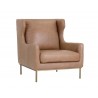 Virgil Lounge Chair - Marseille Camel Leather - Angled View