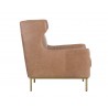 Virgil Lounge Chair - Marseille Camel Leather - Side Angle