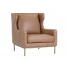 Virgil Lounge Chair - Marseille Camel Leather - Angled