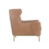Virgil Lounge Chair - Marseille Camel Leather - Side Angled
