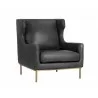Virgil Lounge Chair - Marseille Black Leather - Angled View - Virgil Lounge Chair - Marseille Black Leather - Angled View